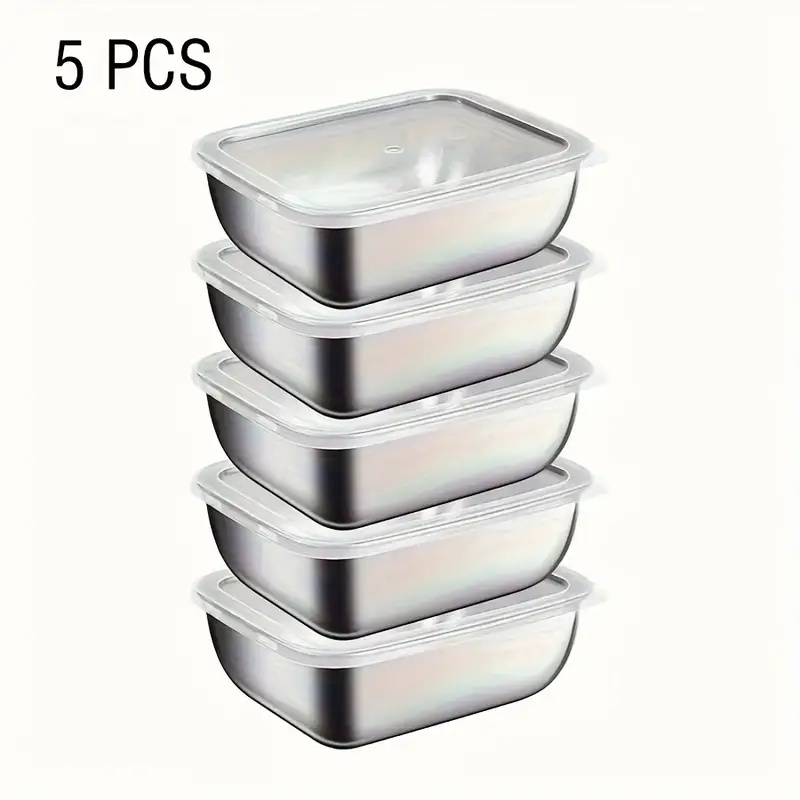 Meal Prep Chef - 5 Parçalı Paslanmaz Çelik Gıda Saklama
