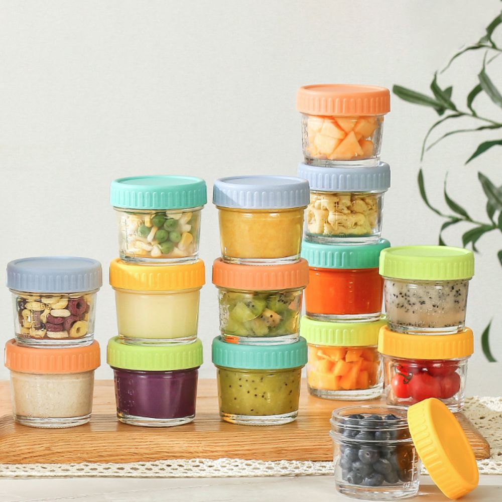 Salad Container Jar - 6 adet cam bebek maması kavanozu