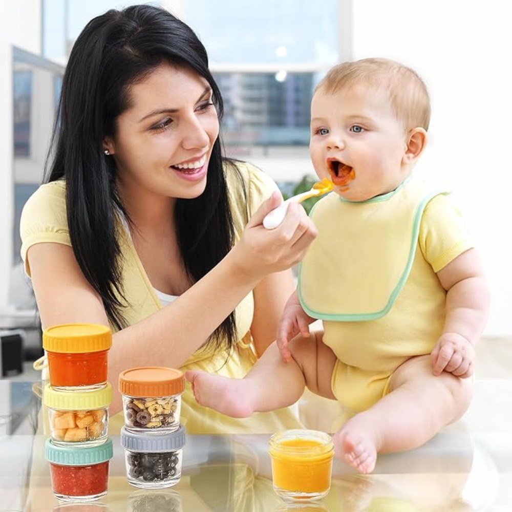 Salad Container Jar - 6 adet cam bebek maması kavanozu