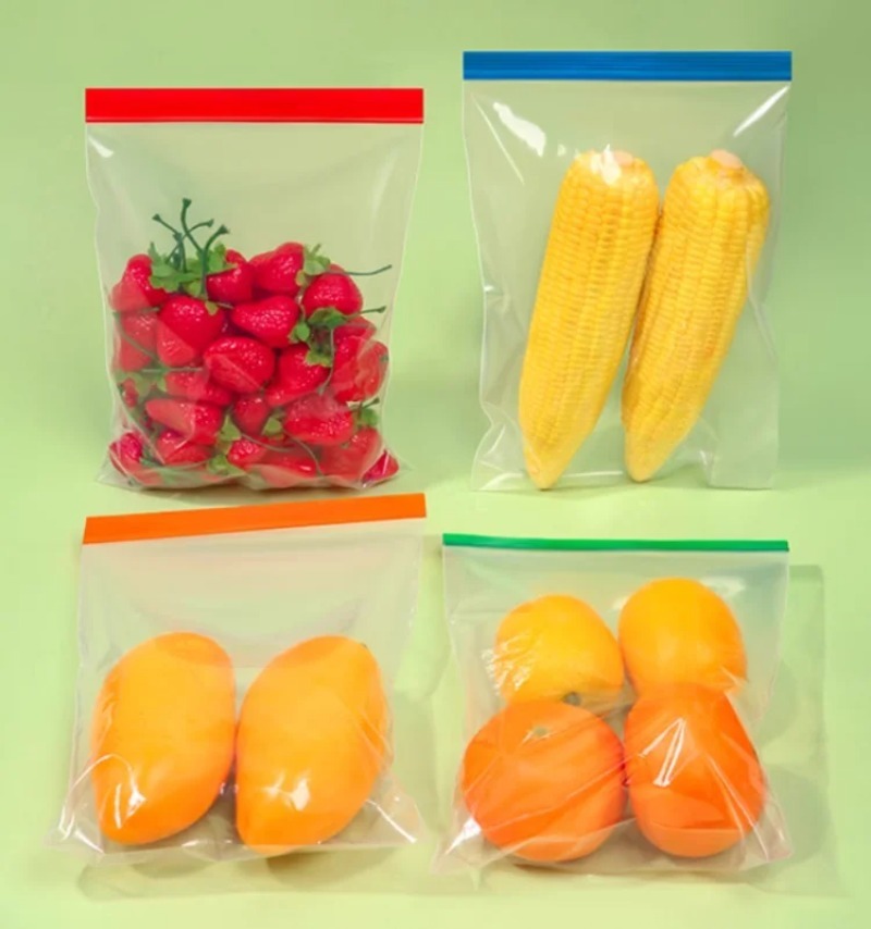 Meal Prep For A Day - Renkli Şeffaf PE Fermuarlı Saklama Poşetleri