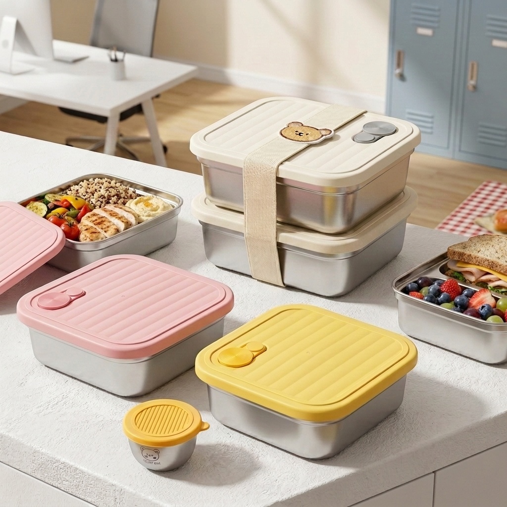 Salad Container Jar - Taşınabilir 304 Paslanmaz Çelik Öğrenci Seyahat