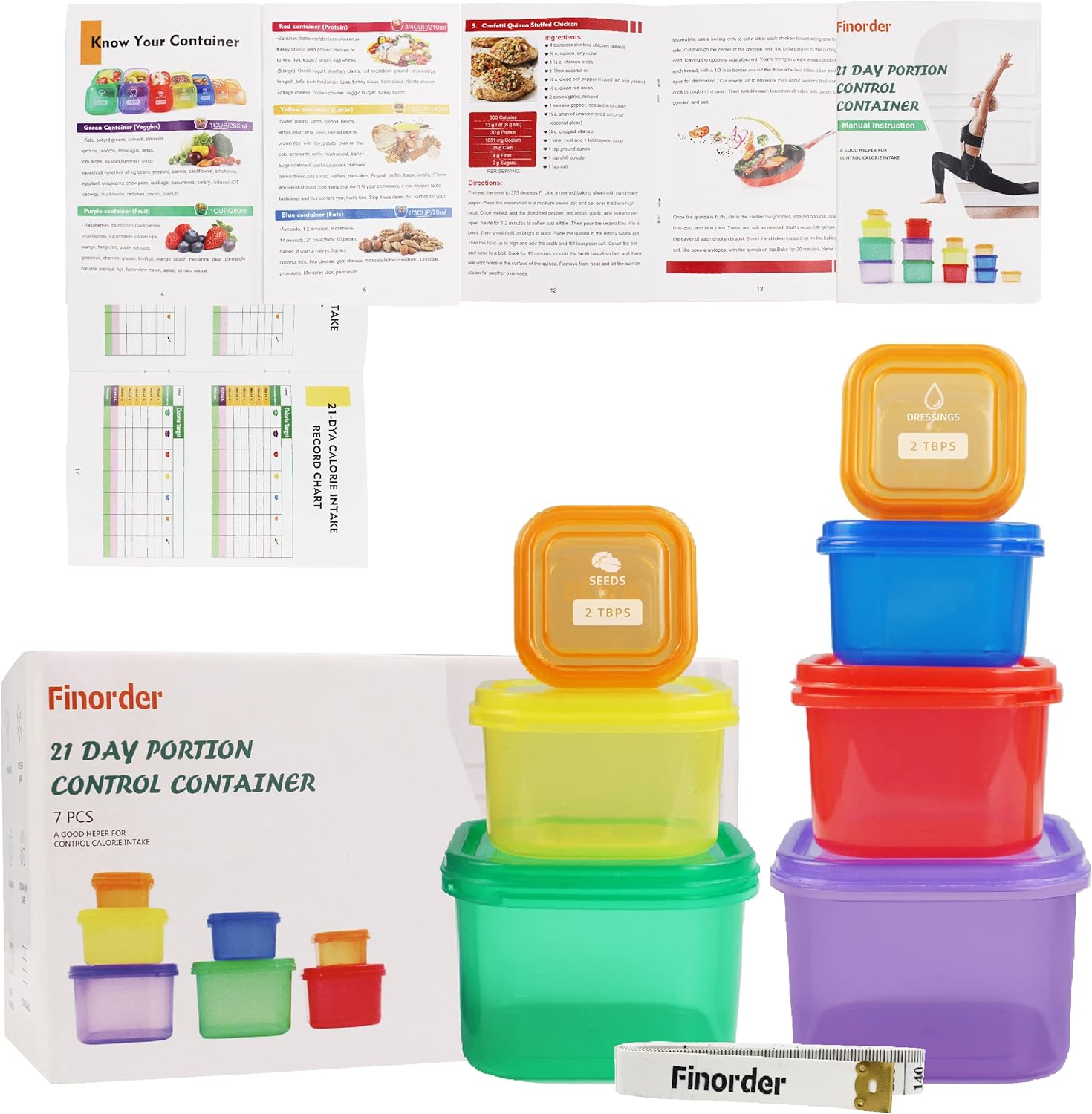 Meal Prep For A Day - 7 adet 21 Gün Porsiyon Kontrol