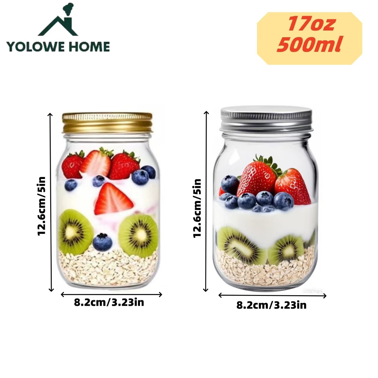 6'lı, 12'li, 500Ml/16Oz, Cam M - Salad Container Jar incelemesi ve fiyatı