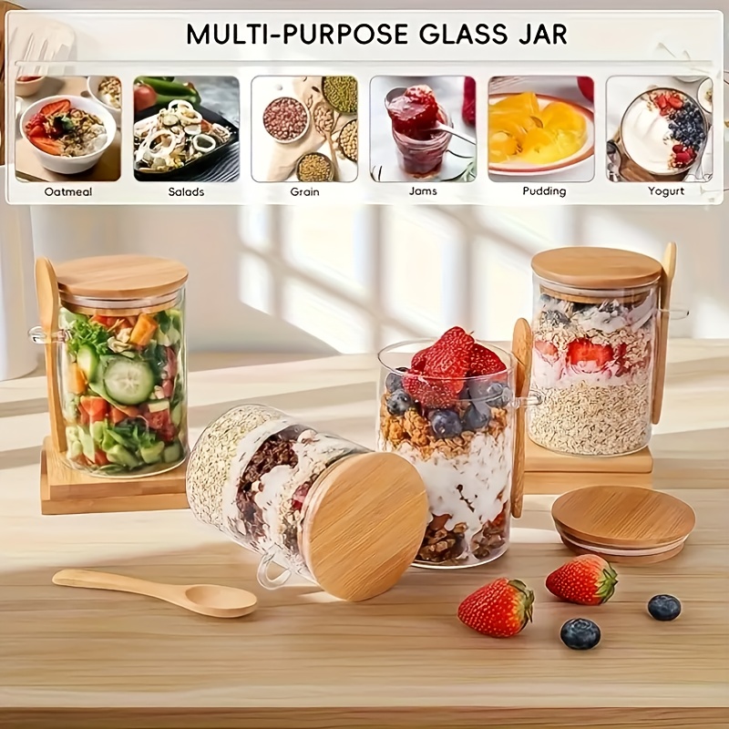 1/2/4/8 Parça Yulaf Ezmesi Cam - Salad Container Jar incelemesi ve fiyatı