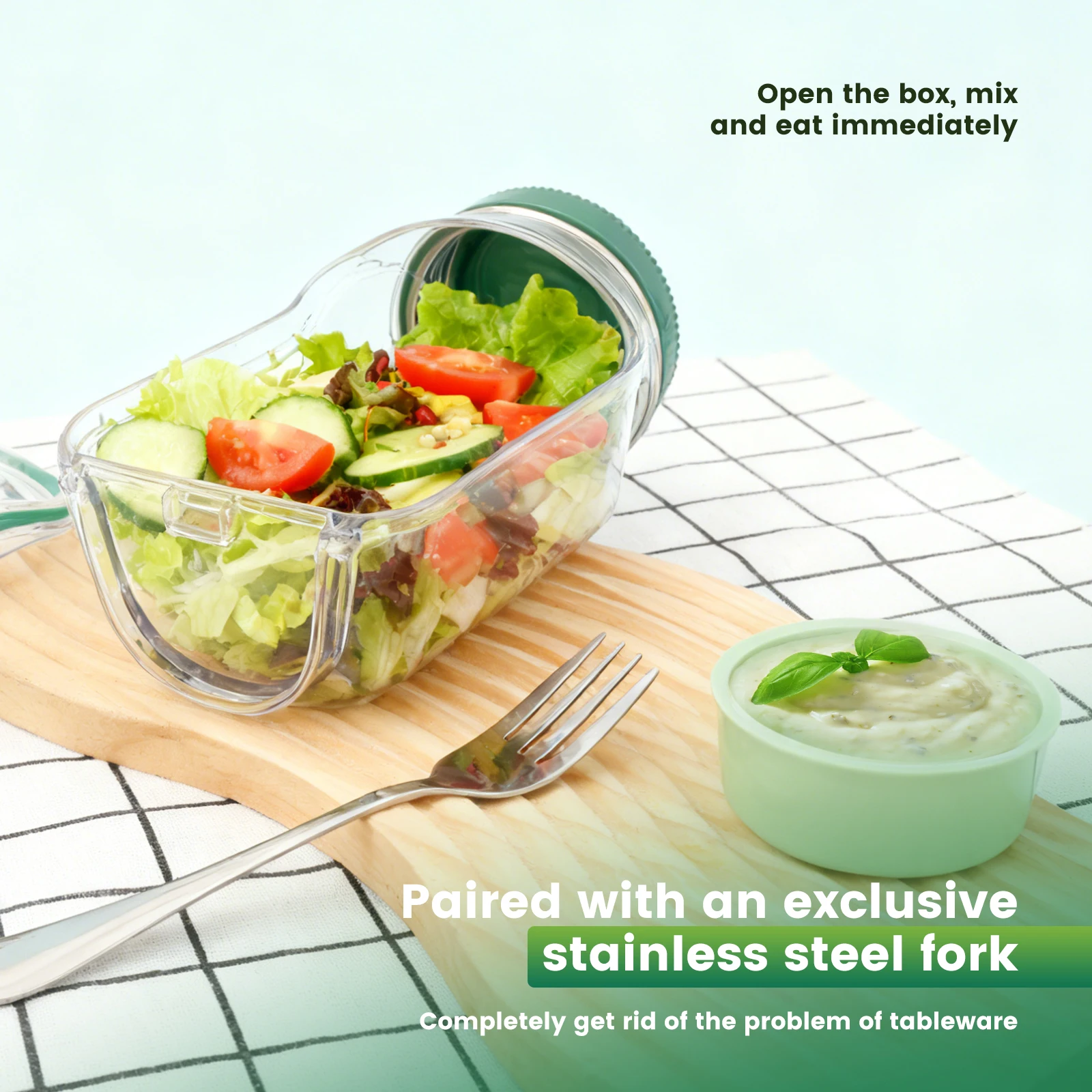 Salata Kabı, Yan Açılır Kapakl - Salad Container Jar incelemesi ve fiyatı